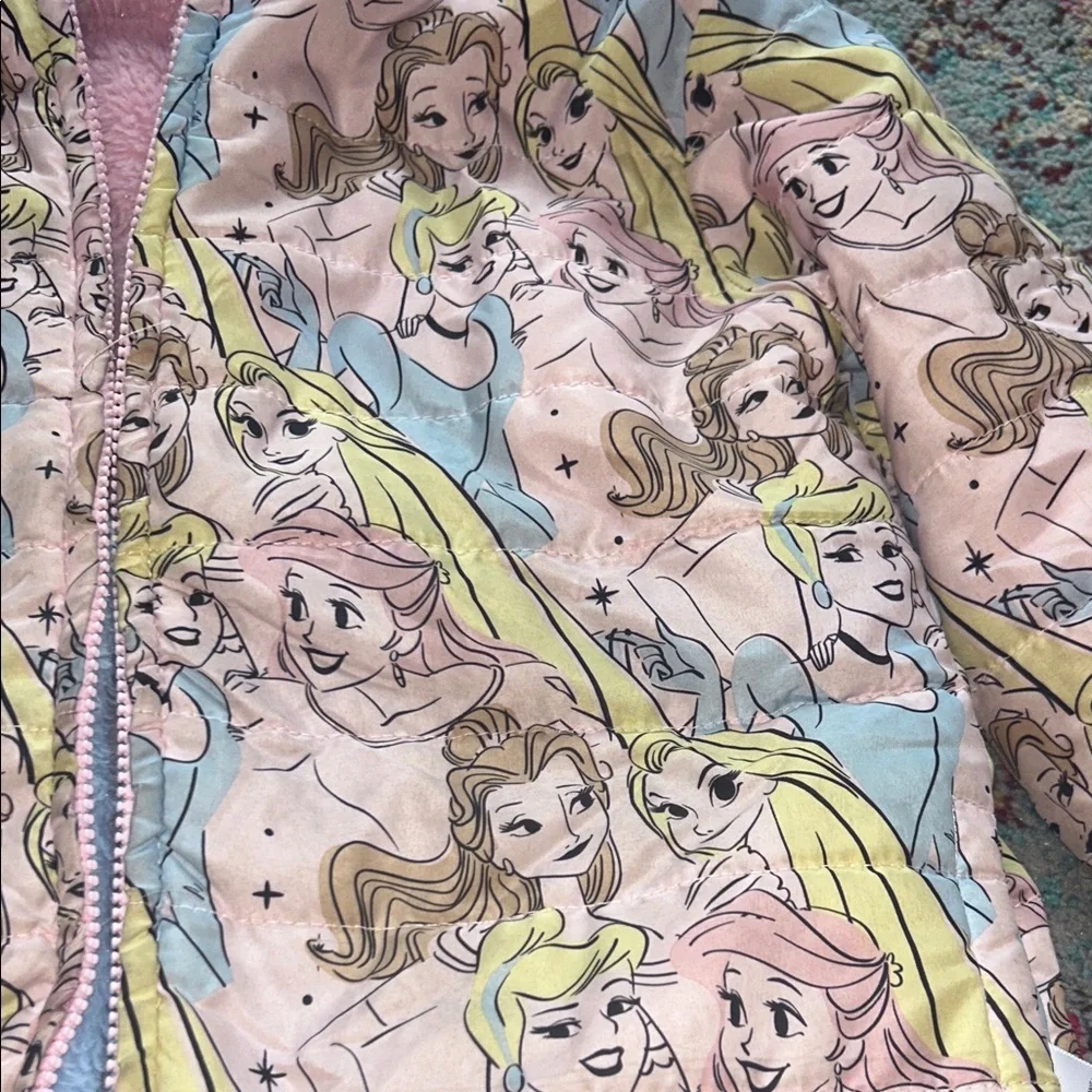 Kids Princess reversible Print‎ Jacket with Blue Accents